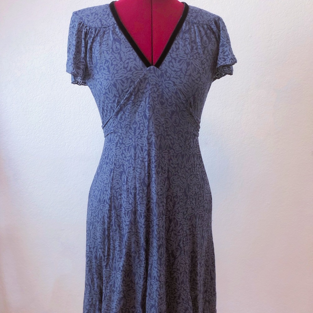 Velvet blue knit dress.